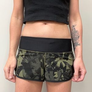 Lululemon Camo Green Speed Shorts